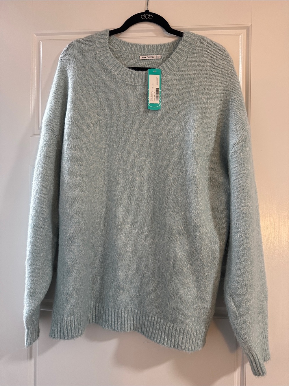 NWT Pink Clover Etienne Light Blue Crewneck Sweater